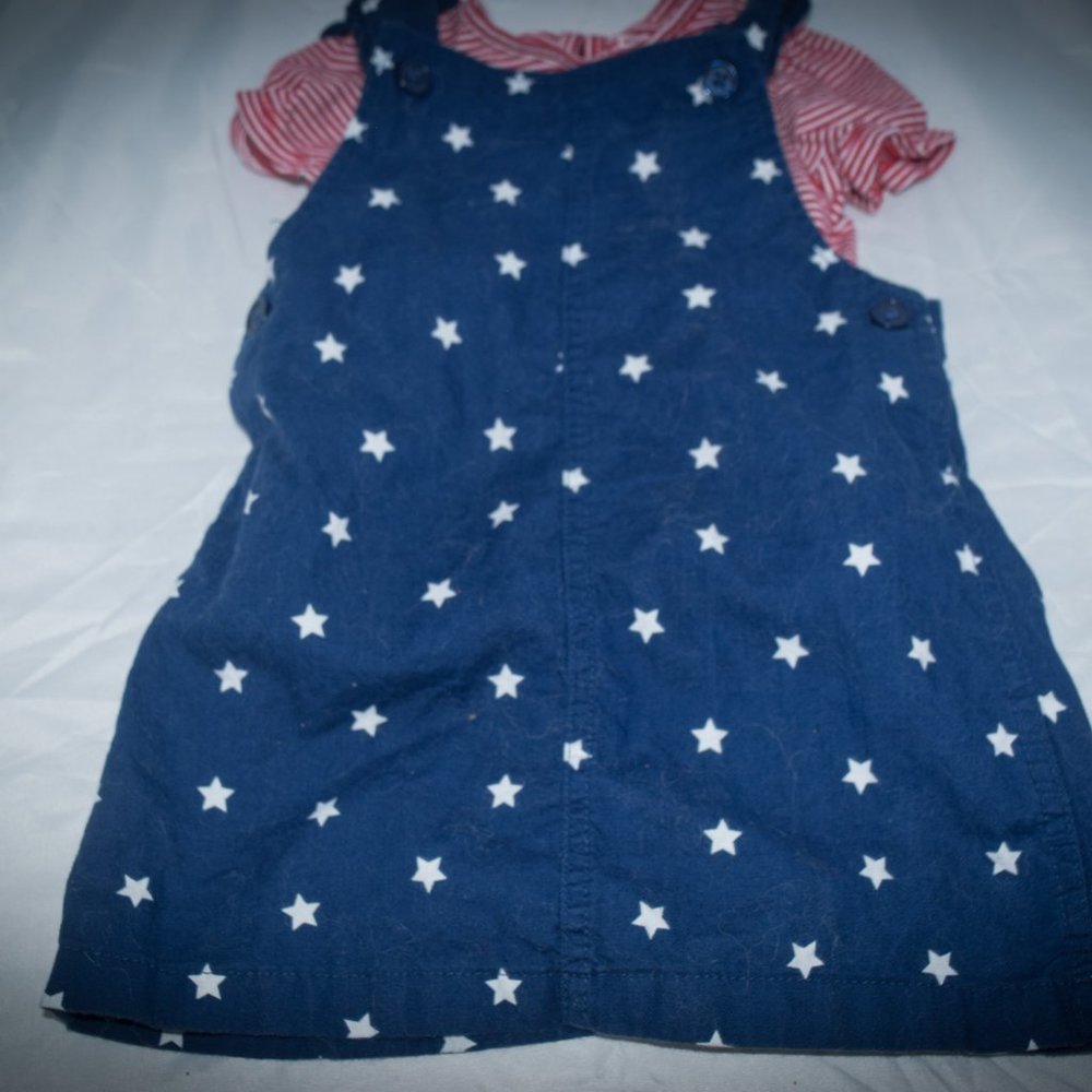 Overall red white and blue set 18 months